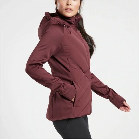NWOT Athleta Inlet Jacket in Antique Burgundy with Removeable Hood - Picture 8 of 9